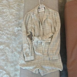 Checkered Tweed Romper - Ellison